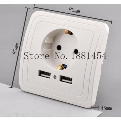 Ship from Russian )Best Dual USB Port 2.1A Wall Charger Adapter EU power Socket Power Outlet Panel Silver/Golden free shipping
