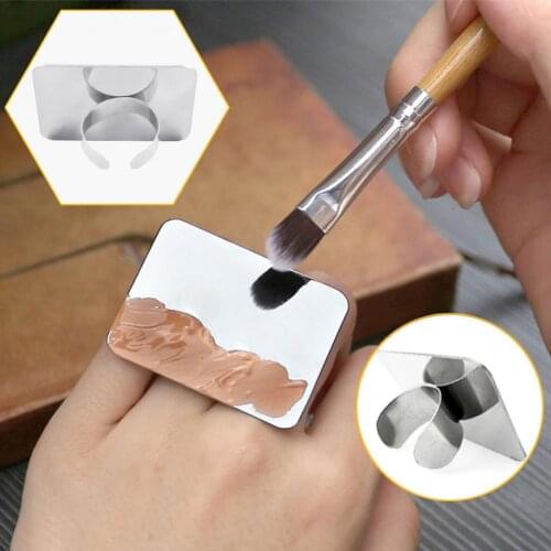 Unique Palette Easy to Clean Not Easy Deformed Wear-resistant Stainless Steel Rust-resistant Finger Makeup Palette for Women