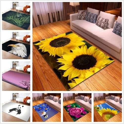 3D Sunflower Pattern Carpets Rug Kids Bedroom Mat Children Play Mat Memory Foam Bedside Area Rugs Flowers Living Room Carpet