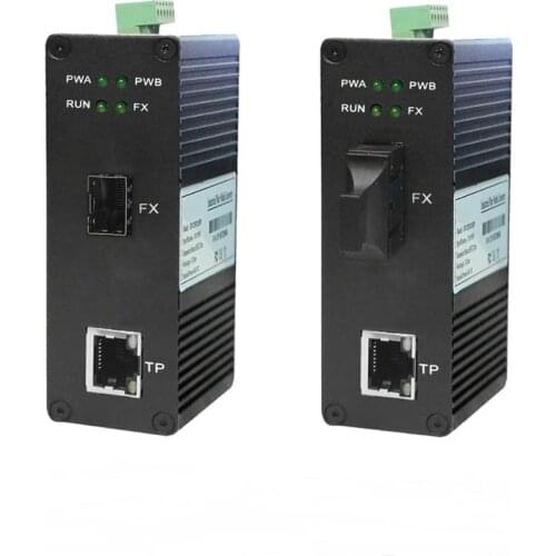 Industrial 10/100M Single Mode 20KM Ethernet to SC Optical Converter