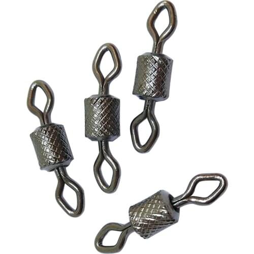 20 pieces Swivels Fishing Connector Diamond Eye Impressed Rolling Swivel Hook Saltwater Fishing Tackle