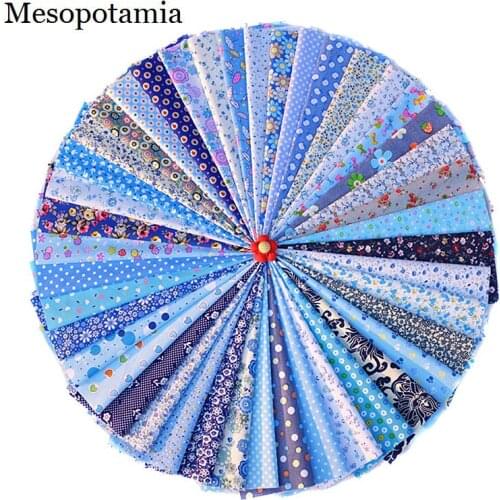 DIY Handmade Cloth 42 Color Blue Department Printed Cloth Home Decoration Crafts Cloth Cotton Arts Crafts Sewing Cloth Fabric
