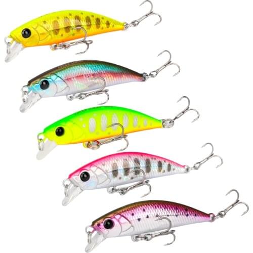 TSURINOYA 5PCS Fishing Lure 50S 5g Mini Sinking Wobblers Minnow Trout Hard Baits DW106 Jerkbait Perch Hot Sale Crankbait