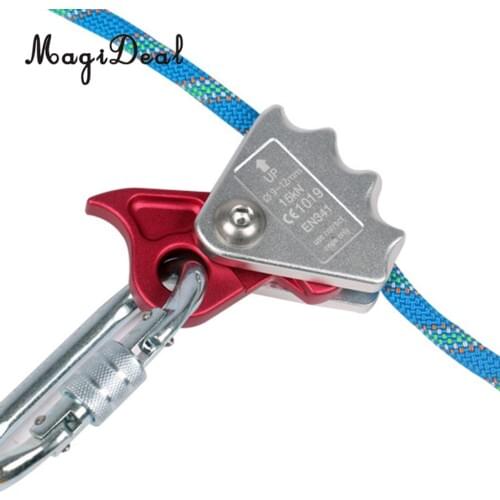 Outdoor Climbing Mountaineering Rope Grab Protecta Aluminum Device for 9mm-12mm Rope Arborist Downhill Caving Rappelling