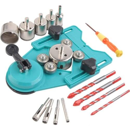 TOP Ceramic Tile Drill Base Diamond Coated Hole Saw Positioner Glass Set
