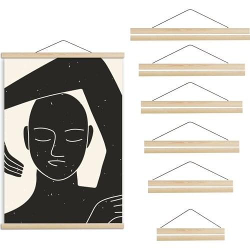 Pine Wood Magnetic Poster Hanger Natural Frame Hanger Frame Painting Photo Frame Canvas Wall Art Craft Frame Art Hanger Frame