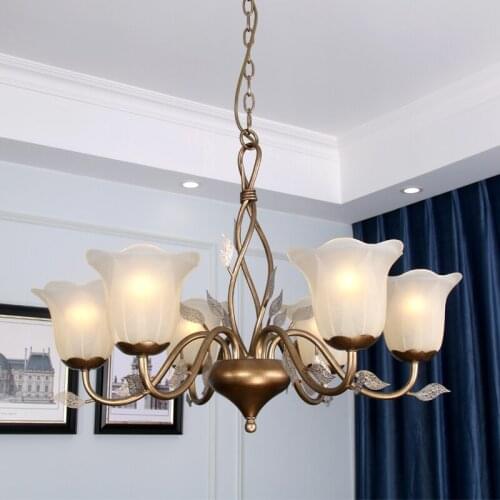 Vintage Chandelier Lighting Rural Style Leaf Chandeliers Ceiling Iron Antique lights Living Room Dining Room Bedroom Art Lamp
