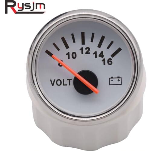 52mm Volt Meter Gauge 8-16 Volts Waterproof LCD Display Voltmeter fit for Car Mobile Motor Motorcycle With Red Backlight 12V 24V