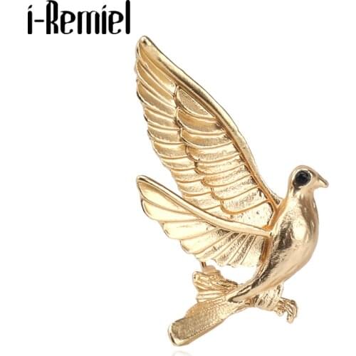 High-end Simple Peace Pigeon Corsage Lapel Pin Suit Brooch Mens Fashion New Retro Coat Pins Badge Mens Clothing Accessories
