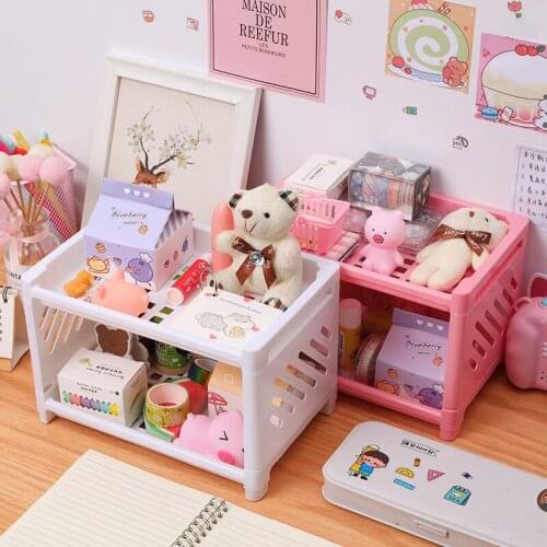 W&G Ins Double-layer Folding Storage Rack Storage for Cosmetics Jewelry Simple Household Desktop Organizer Bathroom Rack