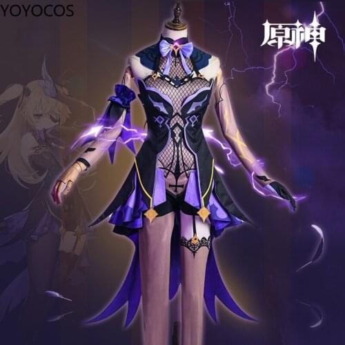 YOYOCOS Genshin Impact Fischl Cosplay Game Costumes Sexy Maid Outfit Halloween Carnaval Uniformes Anime Dresses Women Sets New