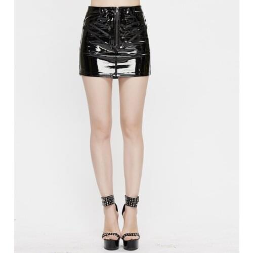 Punk PU Leather Skirt A-line Skirt For Spring Autumn Winter Skirts New Fashion Mini Skirts Women Skirts