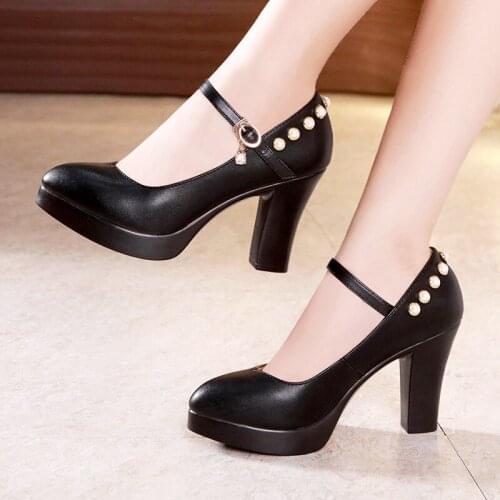 2018 high-heeled platform womens shoes cheongsam black model single shoes thick with large size 40-43 yards catwalk shoes