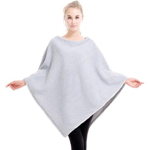 Women Winter Knitted Shawl Poncho Cape Artificial Wool Pullover Fashion Loose Blouse Shawl Wrap Sweater Coat Autumn Scarf Cloak