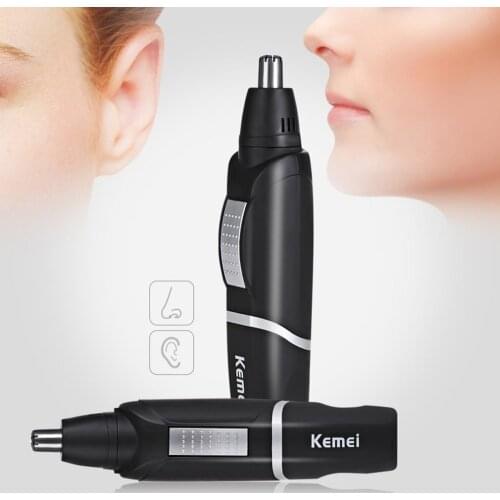 KM-511 Electric Nose Hair Trimmer for Men Beauty AA Battery Nose Ear Hair Clipper Removal and Men Black Nose Hair Cutting