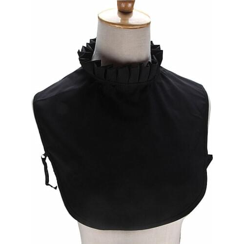 Fashion Korea wild college navy striped sweater bottom Wooden Stand fake collar female half-high lotus leaf lace Beaded ladies