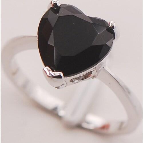 Black Onyx Women 925 Sterling Silver Ring F764 Size 5 6 7 8 9