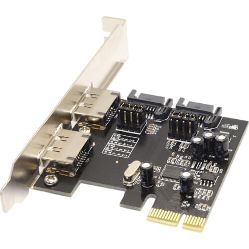 Zihan PCI-E to 4 Ports SATA 3.0 ESATA PCIE SATA3 6Gbps PCI-E Adapter Expansion Card