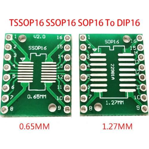 10PCS TSSOP16 SSOP16 SOP16 To DIP16 Transfer Board DIP Pin Board Pitch Adapter
