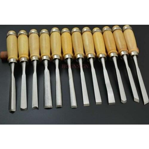12pcs wood carving knife tool wood chisel hand carving knife wood carving root carving flat flat shovel woodworking chisel