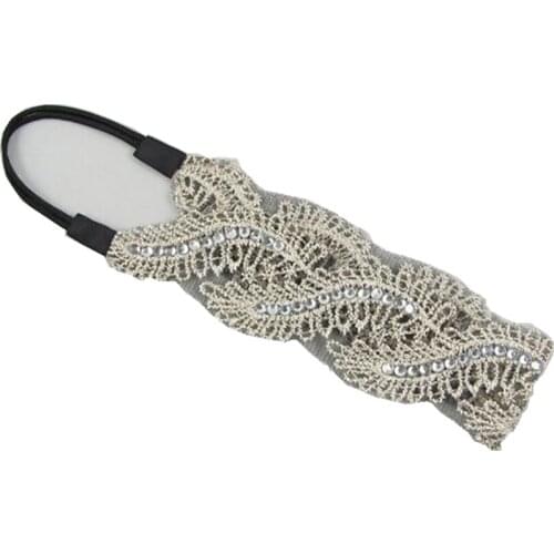 2021A freeshipping wholesale retail fashion star lace waves flower with gems headband popular fashion hair accessories