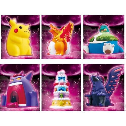 Bandai Pokemon Anime Figures Finger Dolls Dynamax Pikachu Charizard Snorlax Gengar Corviknight Alcremie Action Figure Candy Toys