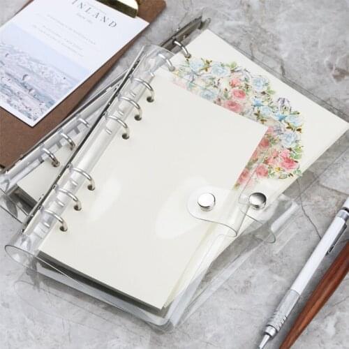 A5 A6 A7 PVC Transparent Loose Leaf Binder Notebook Inner Core Cover Note Book Journal Planner Office Stationery Supply