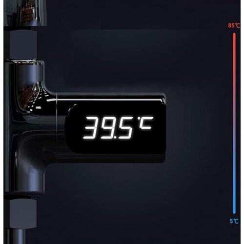 Shower Thermometer LED Digital Shower Thermometer Battery Free Visible Accurate Real Time Water Temperature Monitor