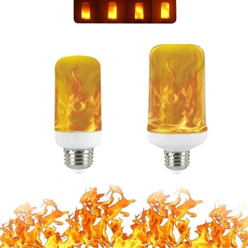 E27 E26 B22 E14 LED Corn Bulb 4 Modes LED Flame Effect Fire Light 9W 12W 85-265V Flickering Emulation Decorative Lamp 1300-1700K