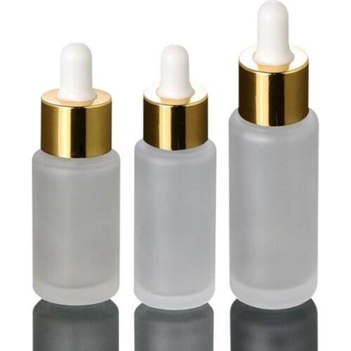 20/25/30ml Frosted Glass Dropper Bottle Refillable Tea Tree Oil Essential Aromatherapy Perfume Container Liquid Pipette Bottle