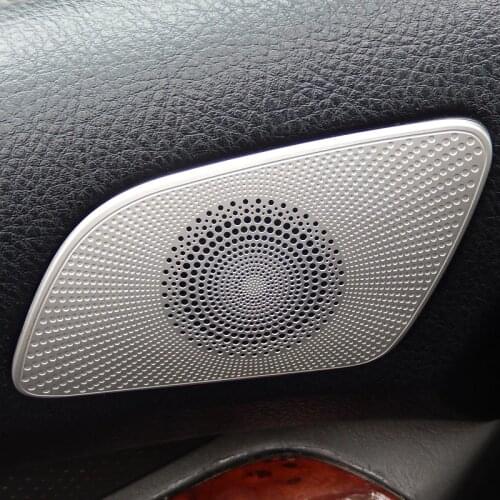 Stainless steel front door audio sound stereo speaker decorative cover trims for Toyota Land Cruiser Prado J120 Lexus GX460