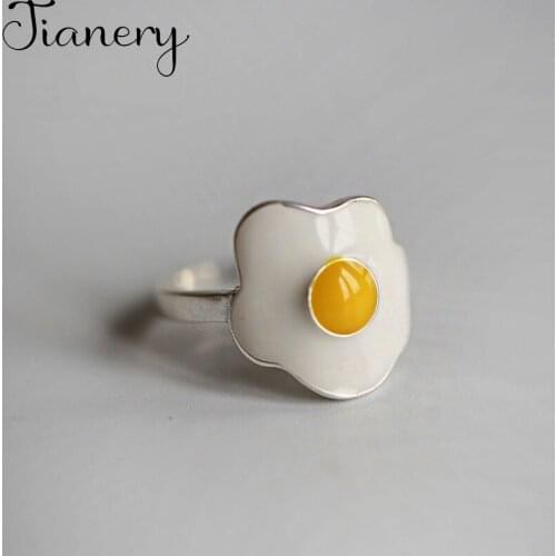 JIANERY Wholesale Real Silver Color Egg Rings For Women Big Antique Rings Finger Jewelry High Quality