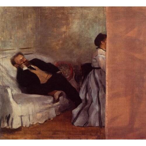 Oil Painting Reproduction on Linen Canvas,M. and Mme Edouard Manet by edgar degas,Free DHL Shipping,100% handmade,Museum quality