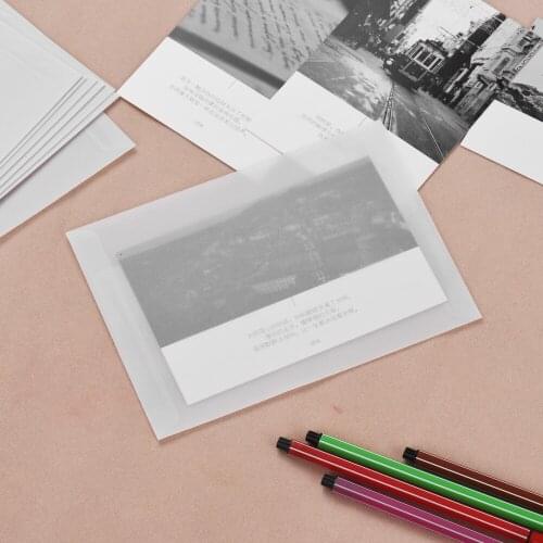 10 Pcs Envelopes Handmade Paper White Vintage Translucent Writable Envelopes for Gift Card Invitation Package Personal Storage