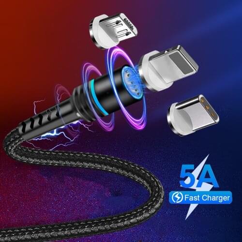 Magnetic USB C Cable 5A Fast Charging Charging Micro Usb CableFor iPhone 11 12 Phone Charger USB Type c Cord Mobile Phone Charge