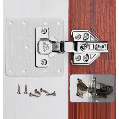 Multifunctional 4/10 Set Large Stainless Steel Hinge Repairing Plate with Screws Accessories for Cabinet Furniture Window Drawer