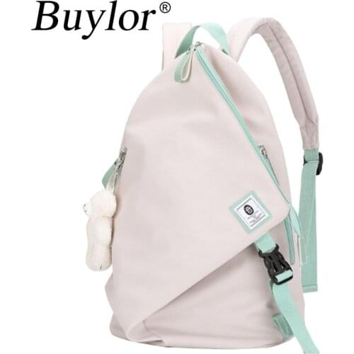 Buylor 2021 New Fashion Solid Color Backpack Women Cute and Personality backpack Capacity Leisure Student School Bag