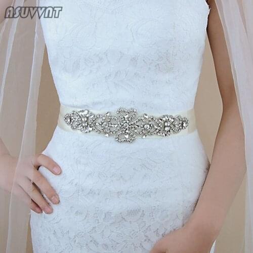 Fashion Women Belt Crystal Noble Rhinestone Wedding Belt Handmade Beaded Bridal Sash Accesories Dress Sash Belt For Girl Party