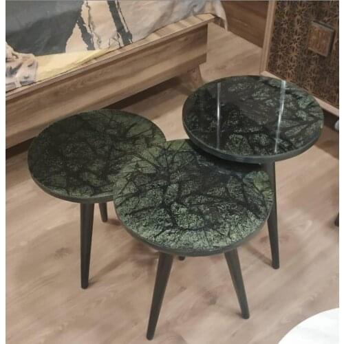 Pcs set Lux Avant-Garde Glass Paint Six Tumbled Pattern Zigon Coffee Table