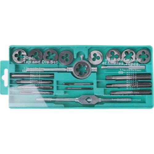 20 Pcs Tap Die Set Metric Hand Threading Tool Tungsten Carbide Screw Thread