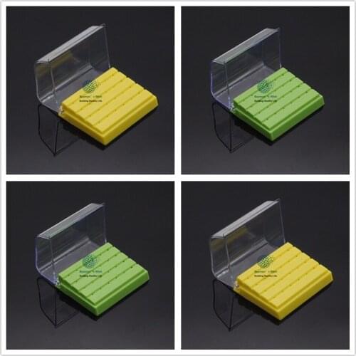 NEW 4Pcs Dental Plastic Burs Holder Block Case 24 Holes Slots 20 FOR FG& 4 FOR RA