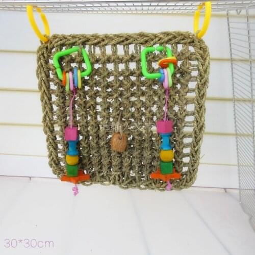 Parrot climbing net Straw parrot hammock toy swing gray parrot climbing toy bite toy