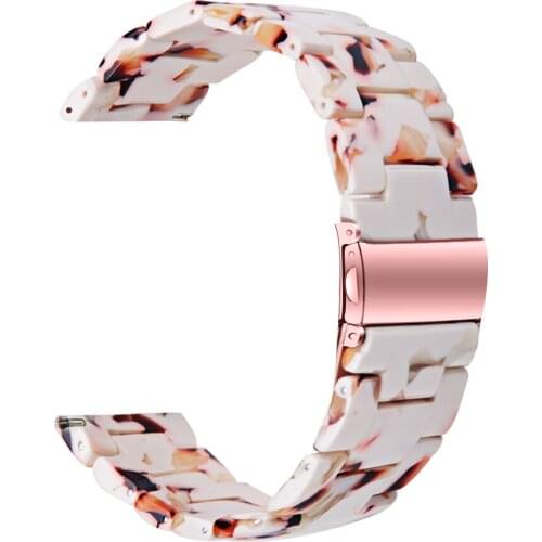 For Huami/Huawei/Samsung Watchbands Classic Double Butterfly Clasp Replacement Wrist Band Fashion Smooth Tortoise Resin Strap
