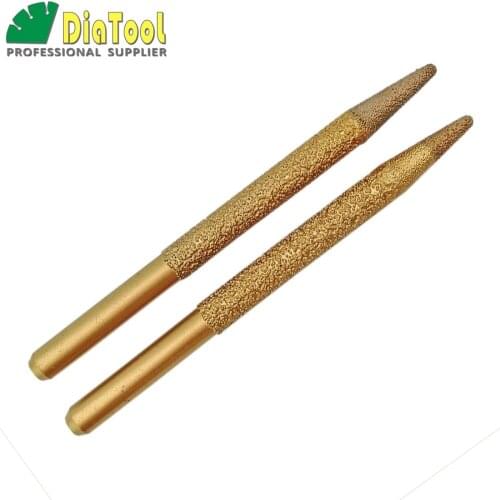 SHDIATOOL 2pcs CNC Engraving Bits 10-4/100MM Stone Carving Tools, Tapper Ball-end Cutter For Stone Shipping Free