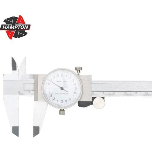 HAMPTON Dial Gauge 0-150mm Accuracy 0.02mm Shockproof Vernier Caliper Stainless Steel Gauge Meter Measure Tool Caliper