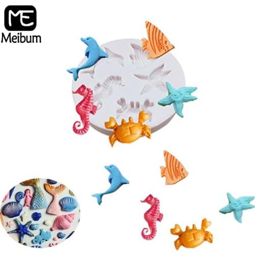 Meibum Ocean Theme Silicone Mold Sea Various Mini Tropical Fish Shape Chocolate Cake Decorating Mould Fondant Pastry Baking Tool