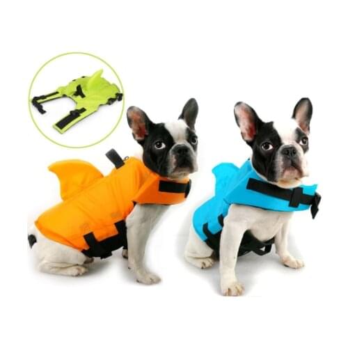 ZK30 Dog life vest summer shark pet life jacket dog clothes safety dog swimsuit pet cute swimsuit