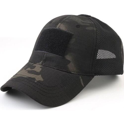 Tactical Army Cap Outdoor Sports Snapback Stripe Military Cap Camouflage Hat Simplicity Army Camo Beathable Mesh Hunting Cap