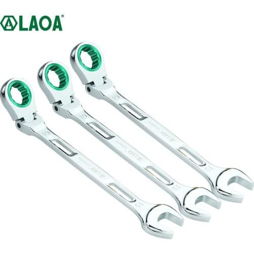 LAOA Adjustable Ratchet Wrench Universal Quick Dual-purpose Ratchet Open Box Wrench Automobile Manual Tool