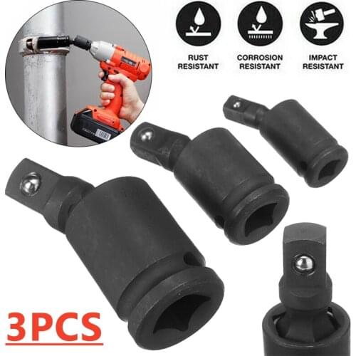 3pcs 1/4" 3/8" 1/2" Drive Universal Impact Joint Impact Swivel Universal Joint Socket Impact Rated Socket Adapter Set